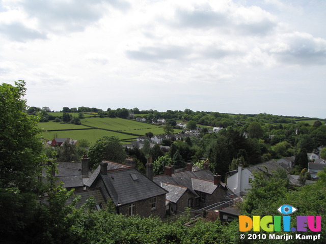 SX14673 View of hills from gatehouse St Quentin's Castle, Llanblethian, Cowbridge